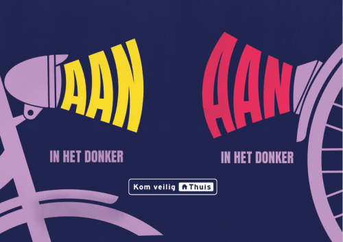 campagnebeeld fietsverlichting AAN in het donker